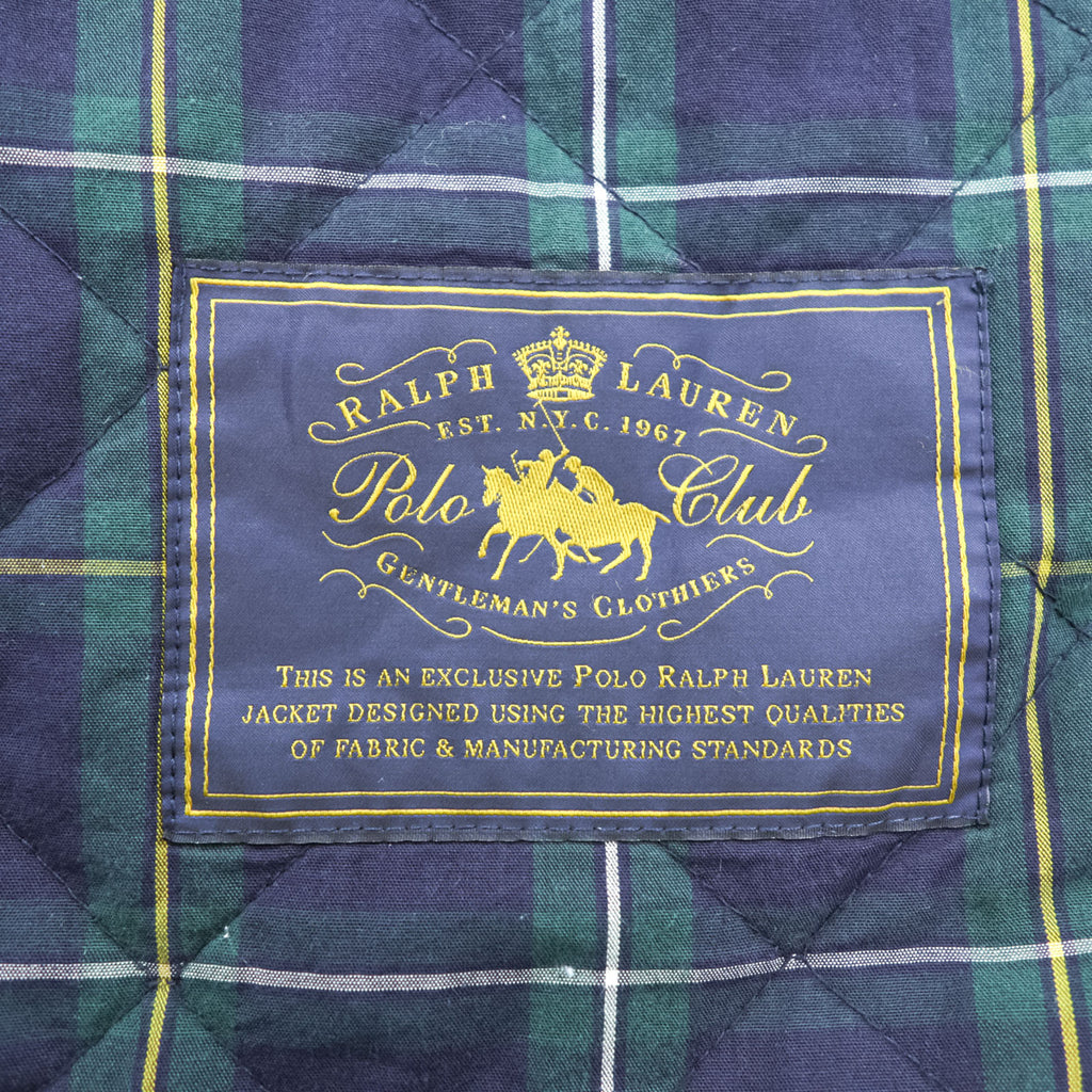 Polo Ralph Lauren キルティングベスト L ネイビー 中綿 TALONジップ 裏地タータンチェック チンストラップ