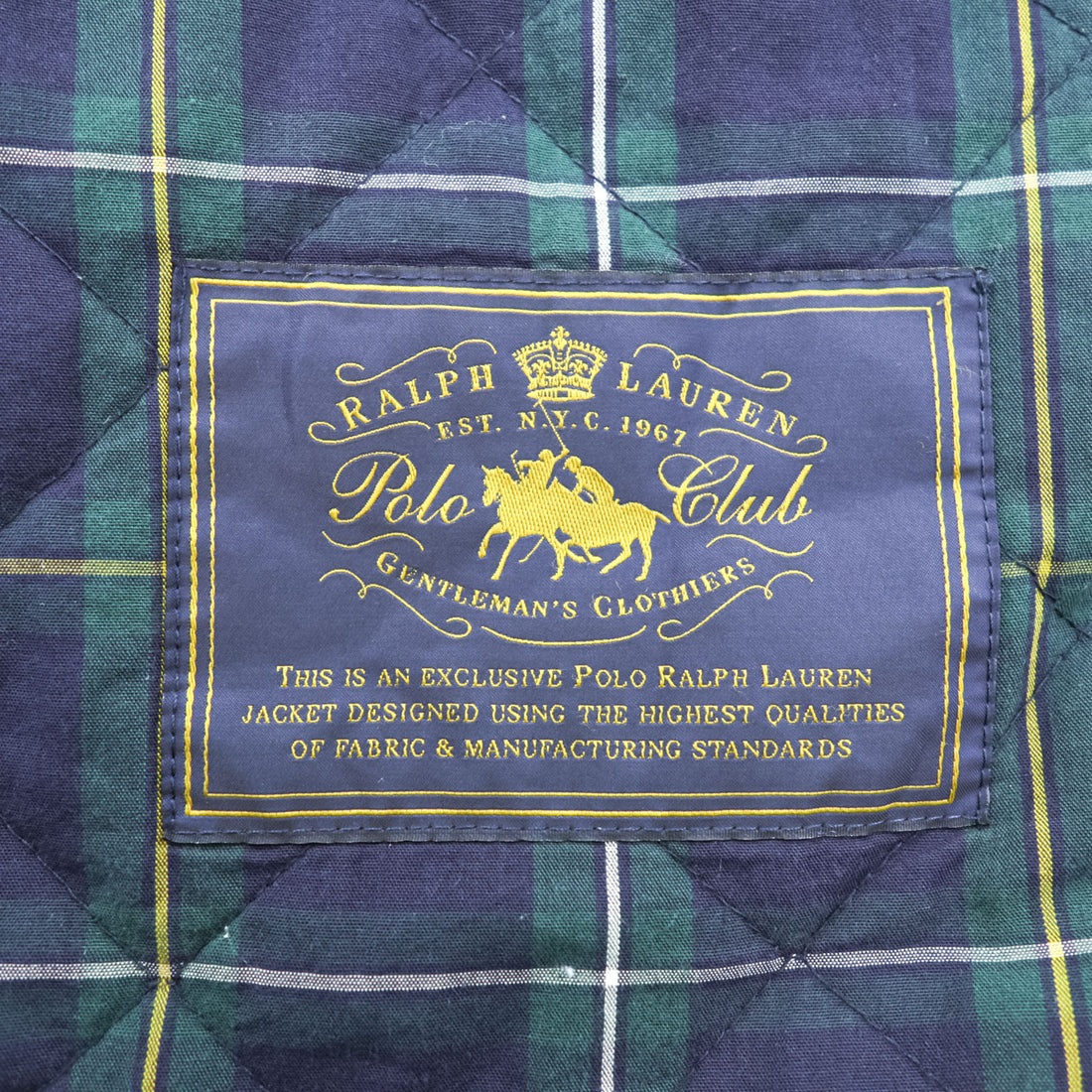 Polo Ralph Lauren キルティングベスト L ネイビー 中綿 TALONジップ 裏地タータンチェック チンストラップ