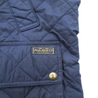 Polo Ralph Lauren キルティングベスト L ネイビー 中綿 TALONジップ 裏地タータンチェック チンストラップ