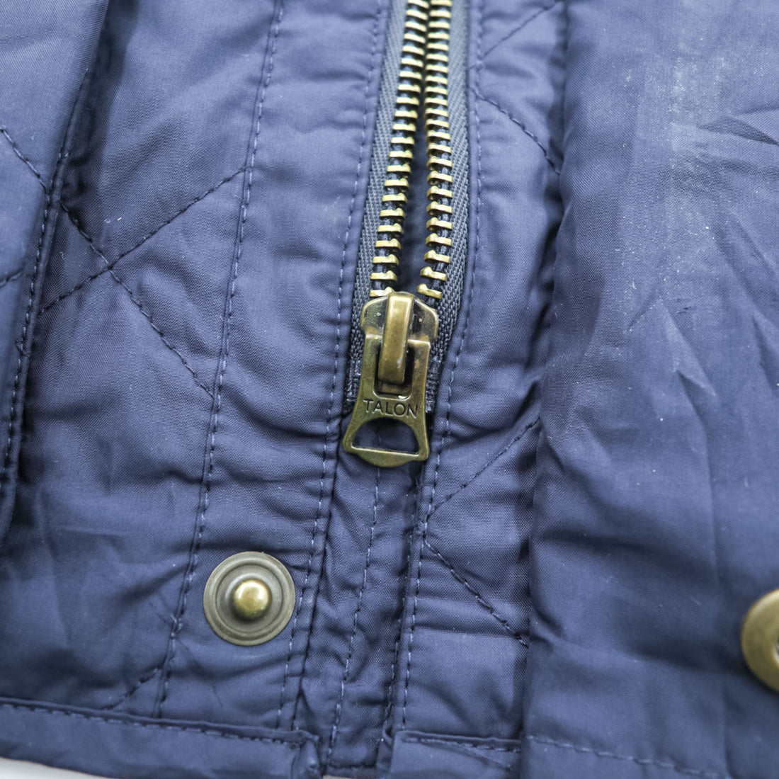 Polo Ralph Lauren キルティングベスト L ネイビー 中綿 TALONジップ 裏地タータンチェック チンストラップ
