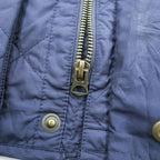 Polo Ralph Lauren キルティングベスト L ネイビー 中綿 TALONジップ 裏地タータンチェック チンストラップ
