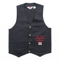BEN DAVIS USA Made Work Vest, Size S, Black, Snap Button, Chain Stitch, Embroidered Logo