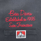 BEN DAVIS USA Made Work Vest, Size S, Black, Snap Button, Chain Stitch, Embroidered Logo