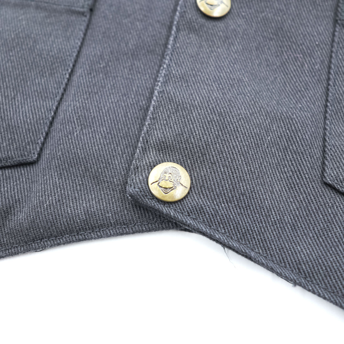 BEN DAVIS USA Made Work Vest, Size S, Black, Snap Button, Chain Stitch, Embroidered Logo