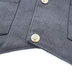 BEN DAVIS USA Made Work Vest, Size S, Black, Snap Button, Chain Stitch, Embroidered Logo