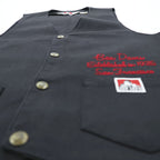BEN DAVIS USA Made Work Vest, Size S, Black, Snap Button, Chain Stitch, Embroidered Logo