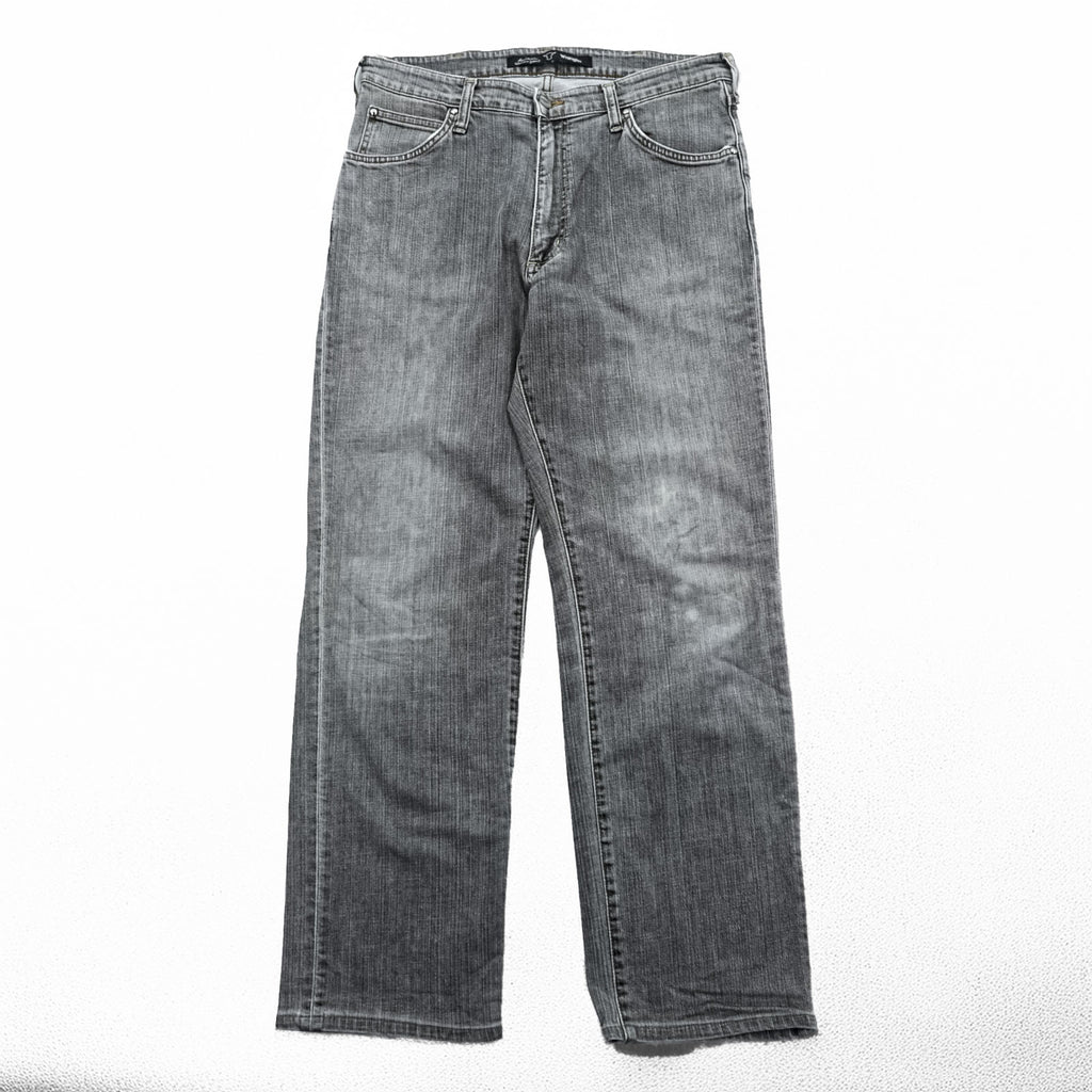 Wrangler ストレート デニムパンツ ジーンズ L グレー フェード ストレッチ W0433