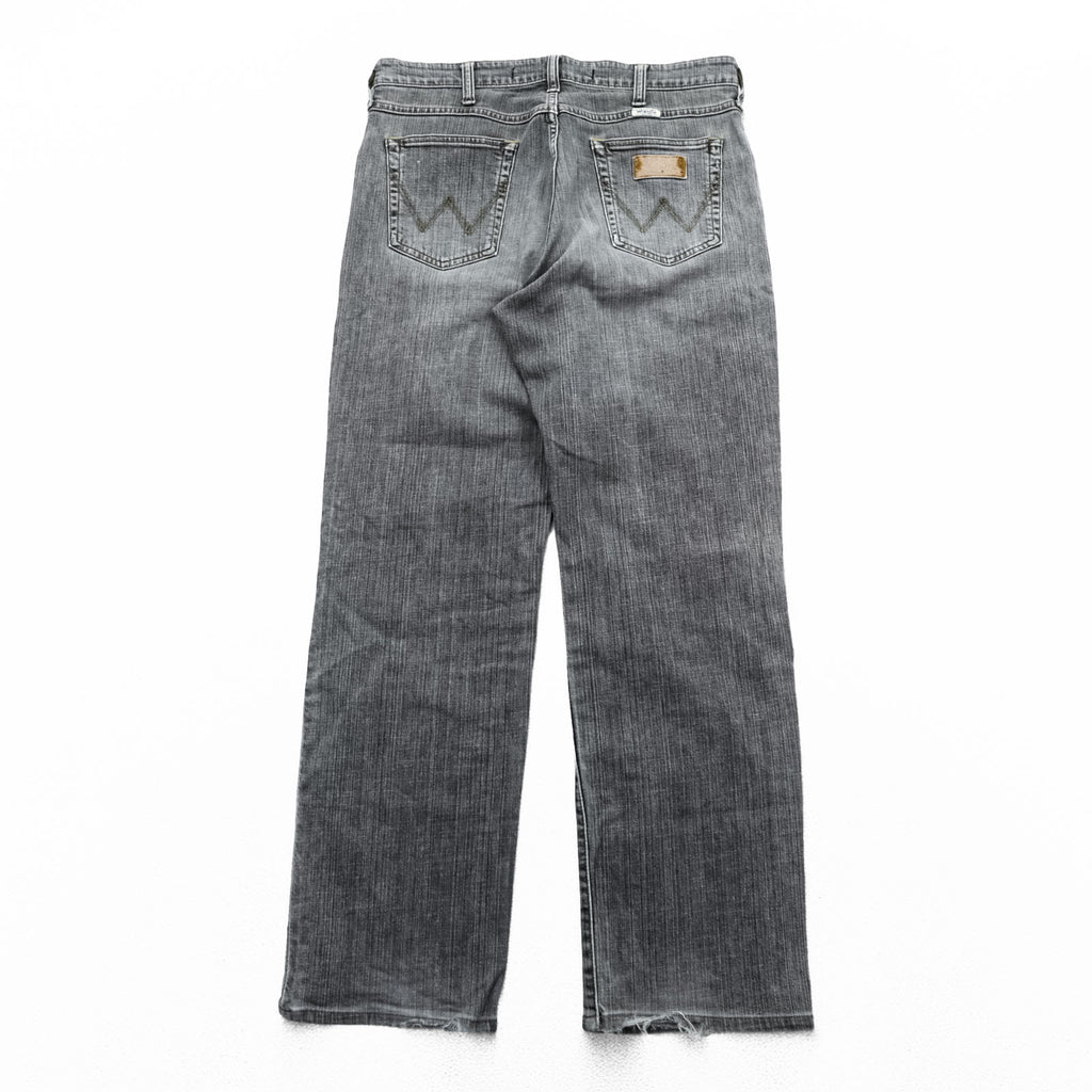 Wrangler ストレート デニムパンツ ジーンズ L グレー フェード ストレッチ W0433