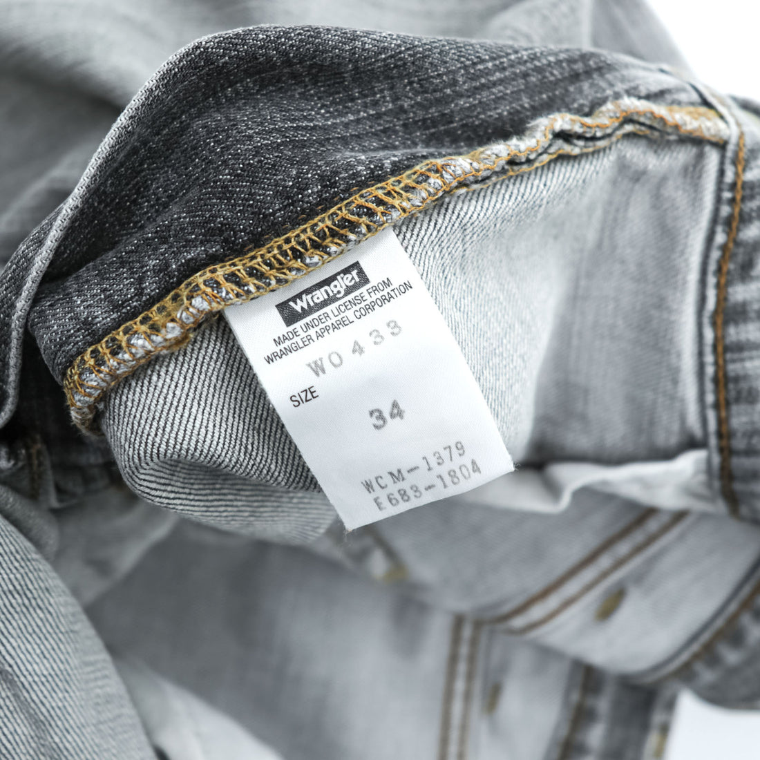 Wrangler ストレート デニムパンツ ジーンズ L グレー フェード ストレッチ W0433