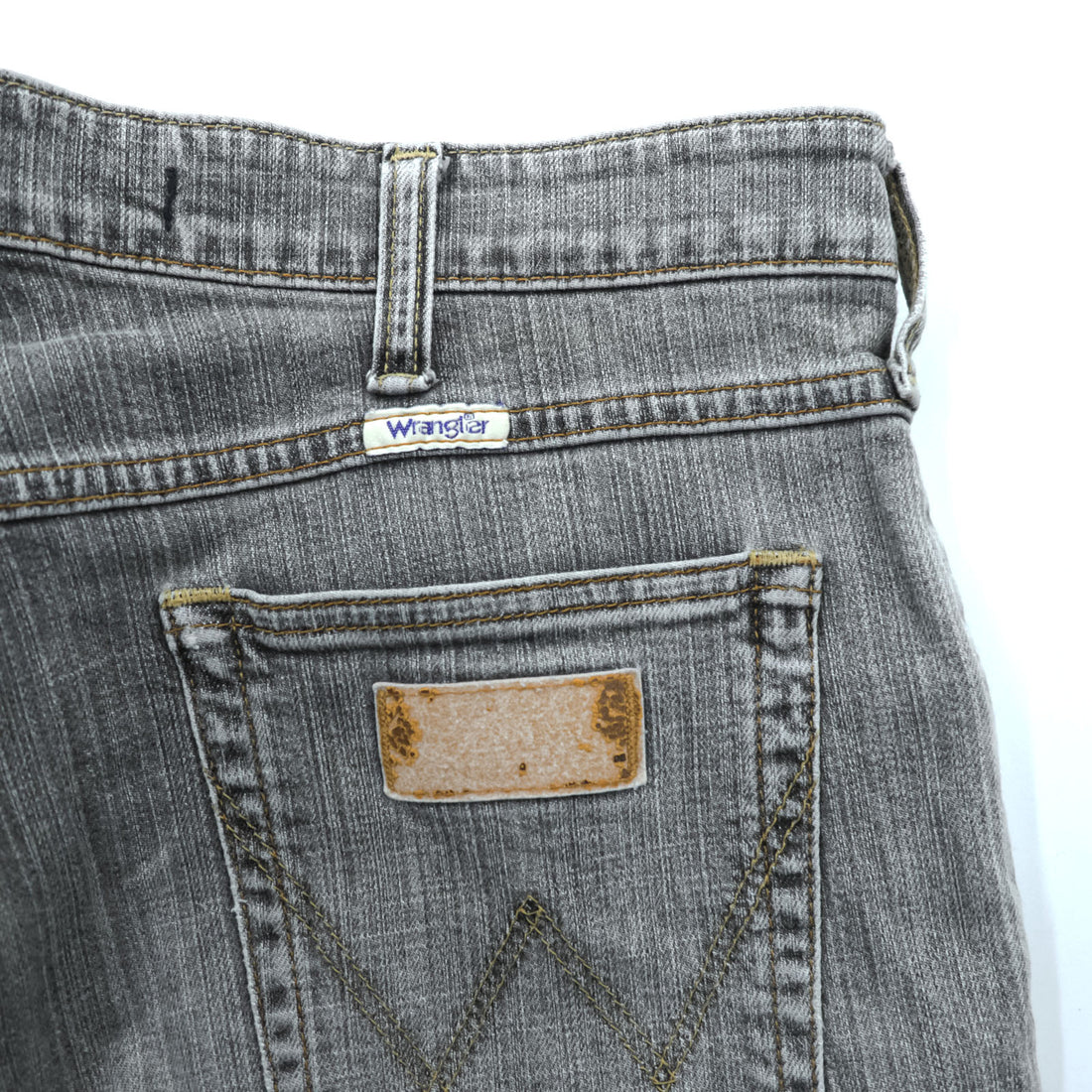 Wrangler ストレート デニムパンツ ジーンズ L グレー フェード ストレッチ W0433