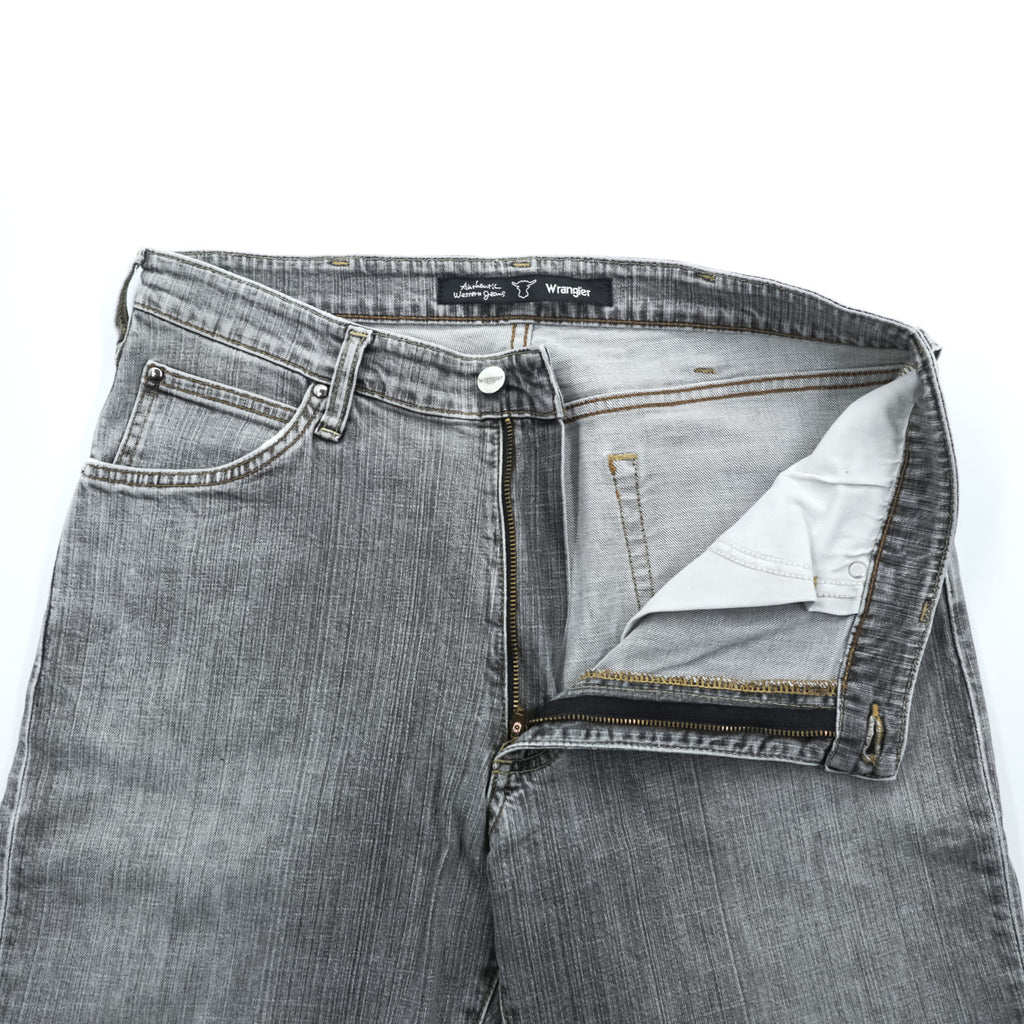 Wrangler ストレート デニムパンツ ジーンズ L グレー フェード ストレッチ W0433