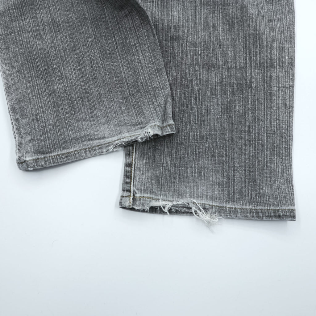 Wrangler ストレート デニムパンツ ジーンズ L グレー フェード ストレッチ W0433