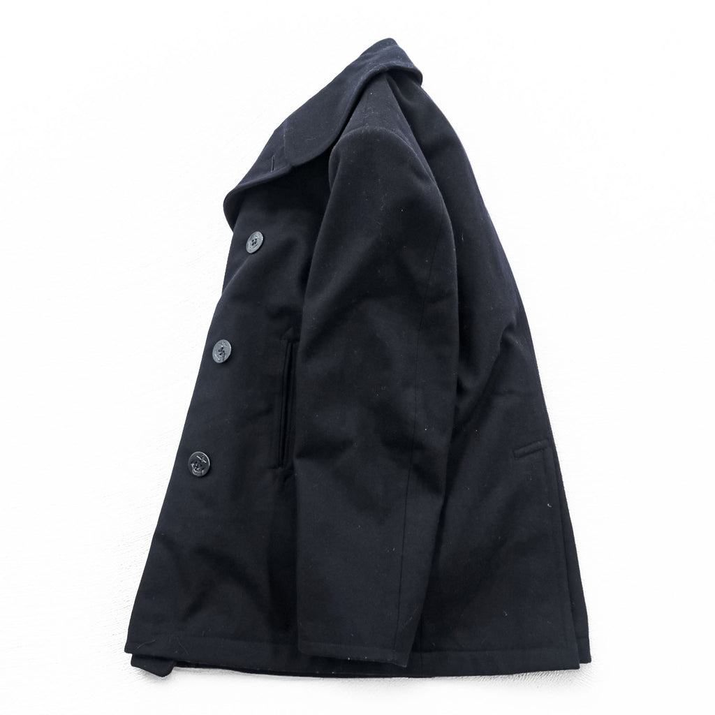 VINTAGE 90s US NAVY US Army Pea Coat L Black STERLINGWEAR OF BOSTON INC 8405-01-154-5789