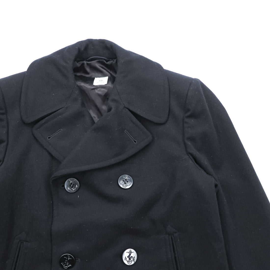 VINTAGE 90s US NAVY US Army Pea Coat L Black STERLINGWEAR OF BOSTON INC 8405-01-154-5789