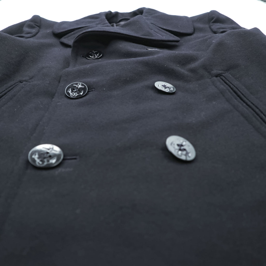 VINTAGE 90s US NAVY US Army Pea Coat L Black STERLINGWEAR OF BOSTON INC 8405-01-154-5789