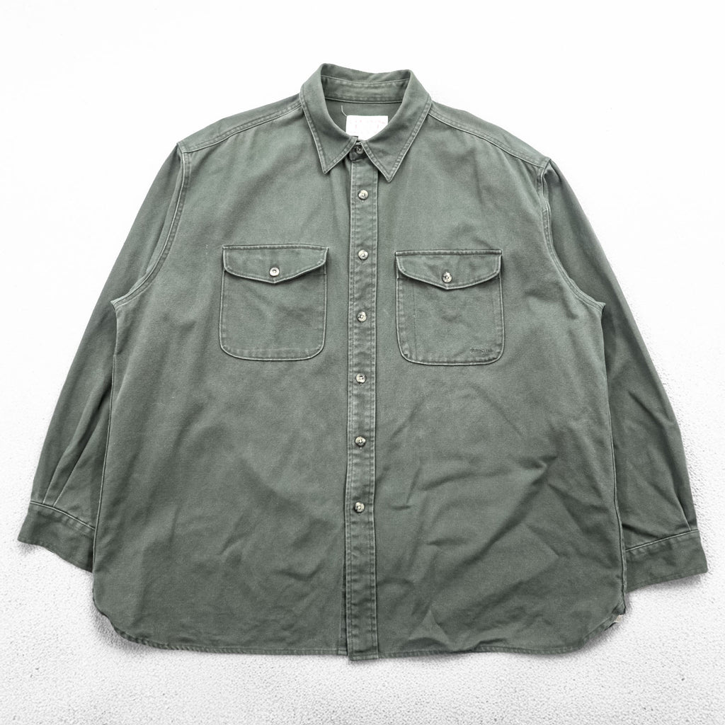 FILSON Duck Work Shirt, Size XL and up, Khaki, 12020