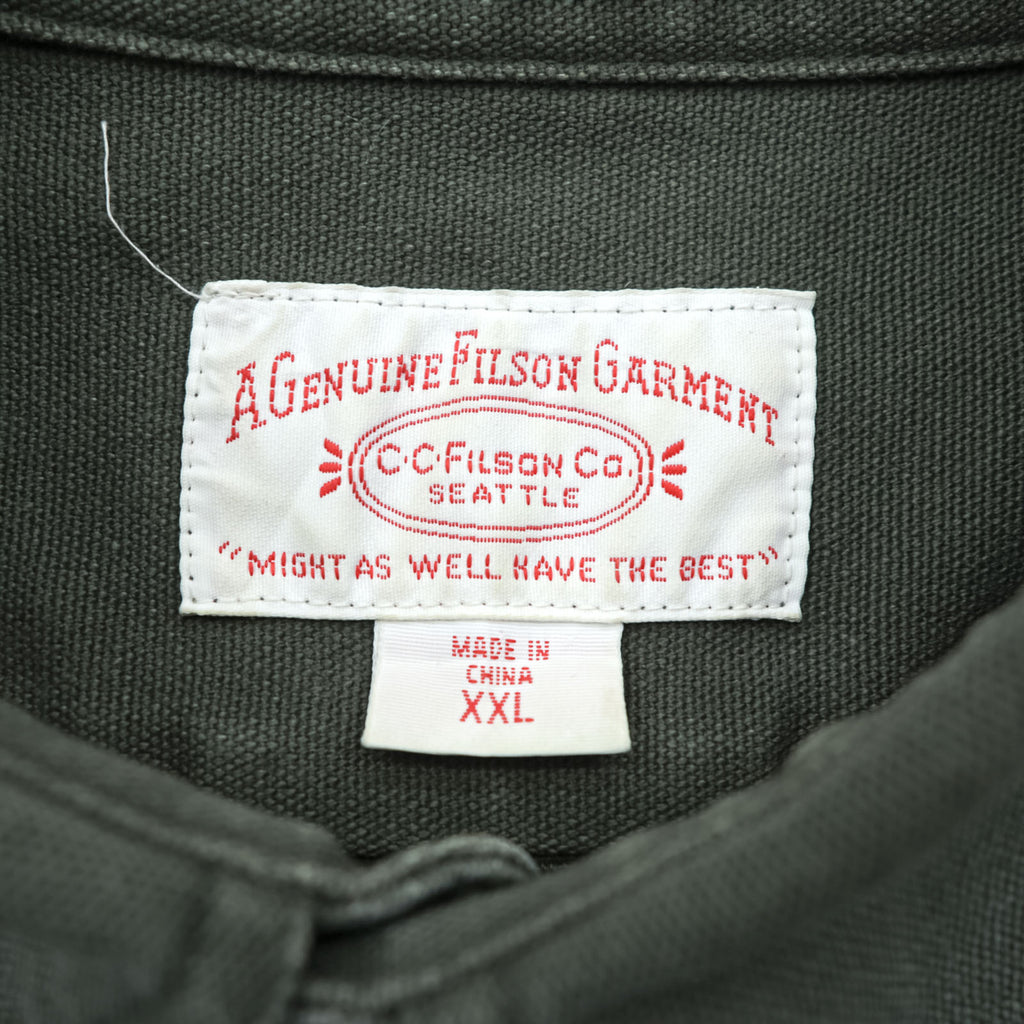 FILSON Duck Work Shirt, Size XL and up, Khaki, 12020