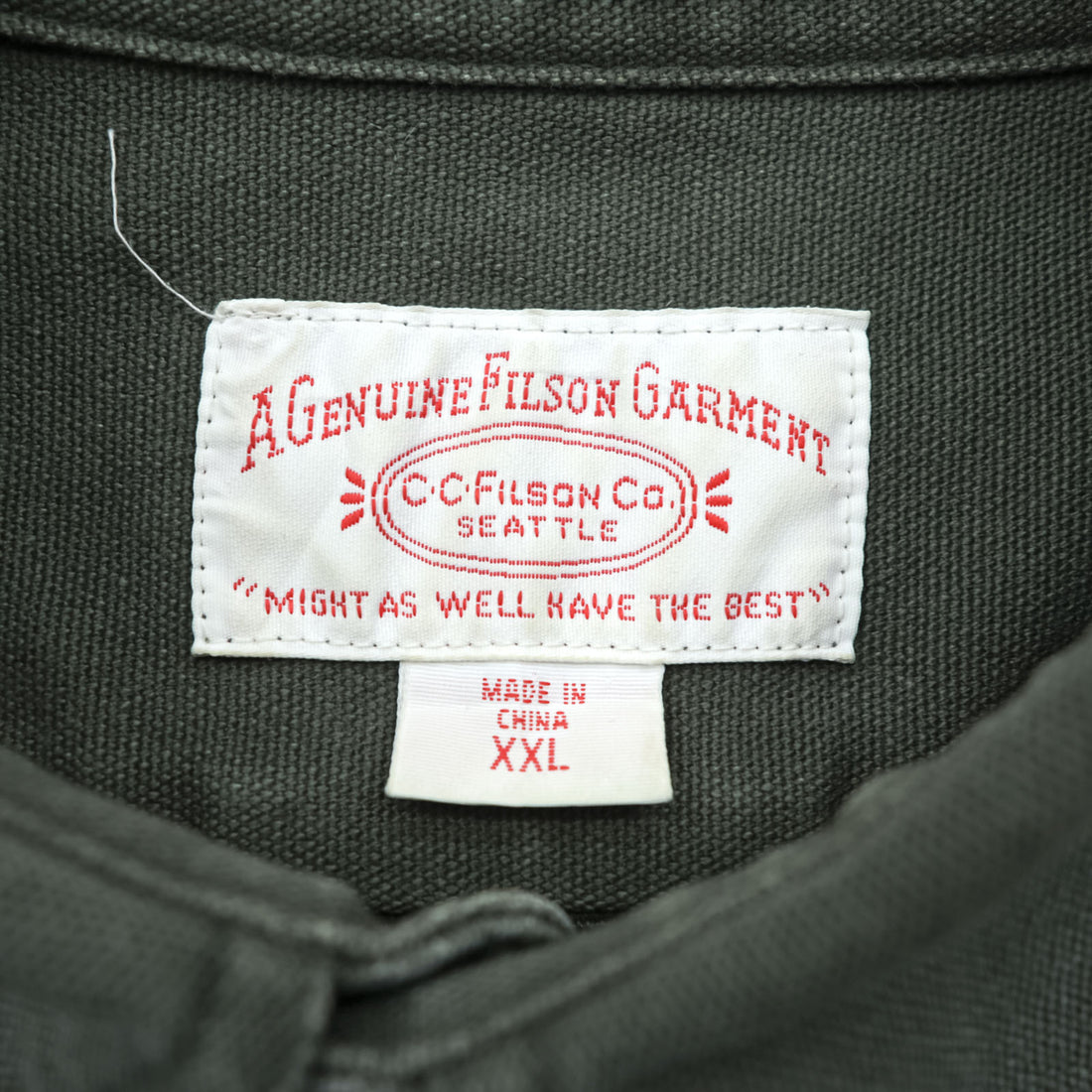 FILSON Duck Work Shirt, Size XL and up, Khaki, 12020