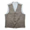 Loro Piana Italian Made Herringbone Waistcoat Vest S Brown, White EIDOS NAPOLI