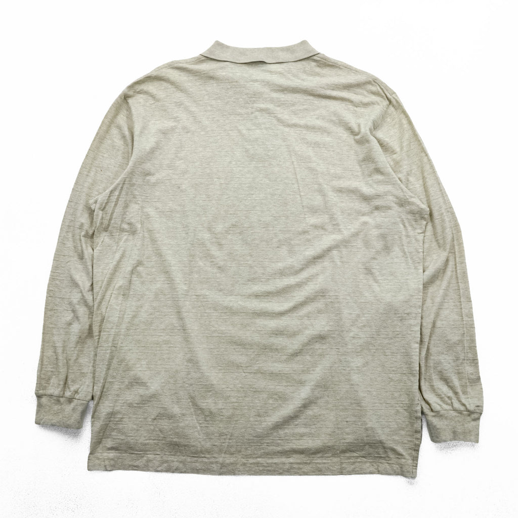 Polo Ralph Lauren 90s Rugby Shirt, Size XL, Beige, Made in Peru, Pima Cotton