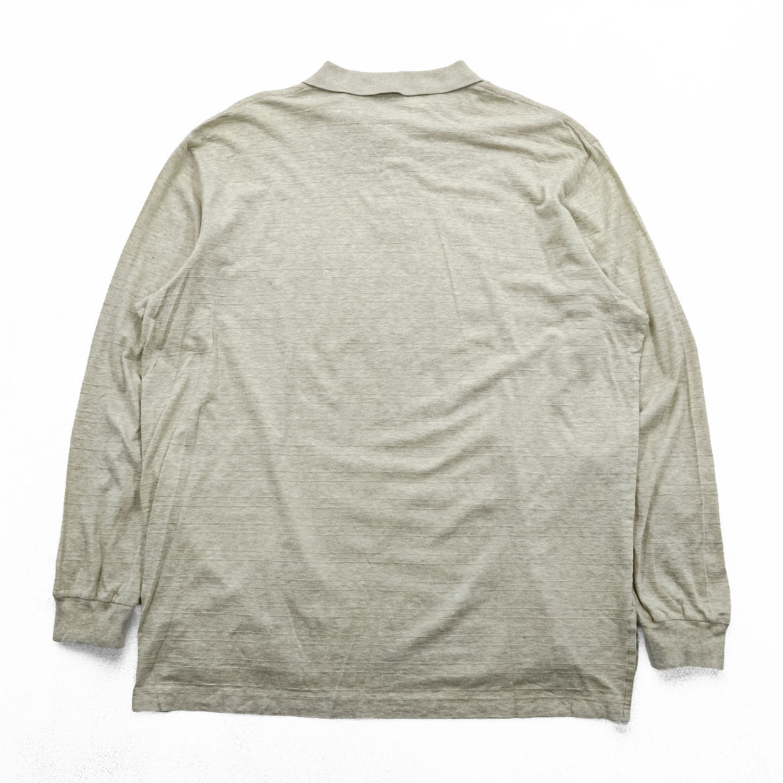 Polo Ralph Lauren 90s Rugby Shirt, Size XL, Beige, Made in Peru, Pima Cotton