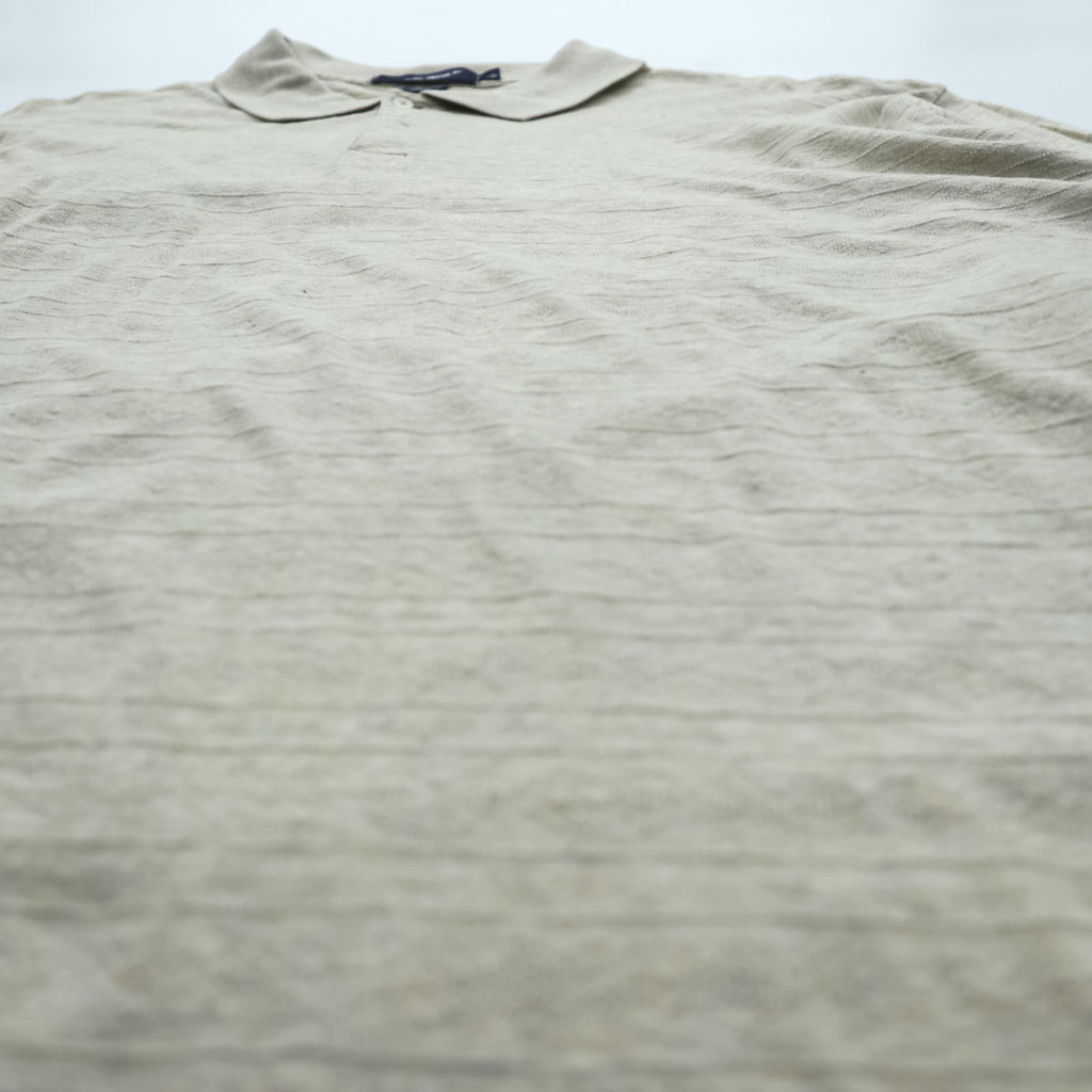 Polo Ralph Lauren 90s Rugby Shirt, Size XL, Beige, Made in Peru, Pima Cotton