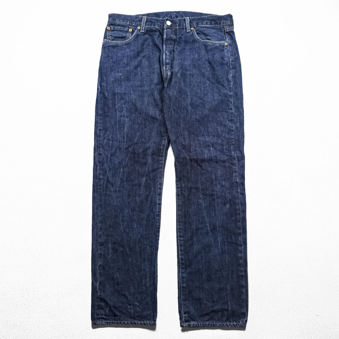 Levi's PREMIUM 501 ビッグE デニムパンツ ジーンズ L インディゴ ブルー 濃紺 レザーパッチ ボタンフライ 00501-0162