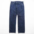 Levi Strauss 501 Big E Denim Pants Jeans, Size L, Dark Blue, Leather Patch, Button Fly, 00501-0162