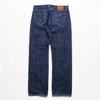 Levi Strauss 501 Big E Denim Pants Jeans, Size L, Dark Blue, Leather Patch, Button Fly, 00501-0162