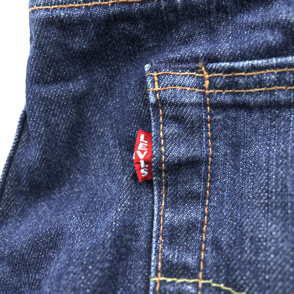 Levi Strauss 501 Big E Denim Pants Jeans, Size L, Dark Blue, Leather Patch, Button Fly, 00501-0162