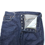 Levi Strauss 501 Big E Denim Pants Jeans, Size L, Dark Blue, Leather Patch, Button Fly, 00501-0162