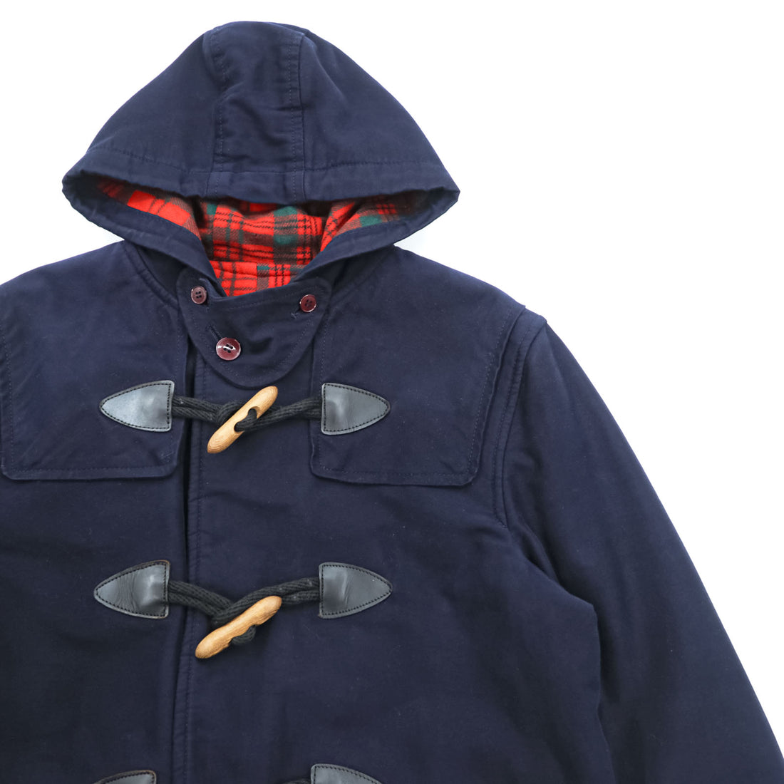Vintage 70s VAN-JAC- 1970s Japan Made Coat, Size M, Navy, Tartan Checked Lining, Chin Strap, Ivy League/Traditional Style