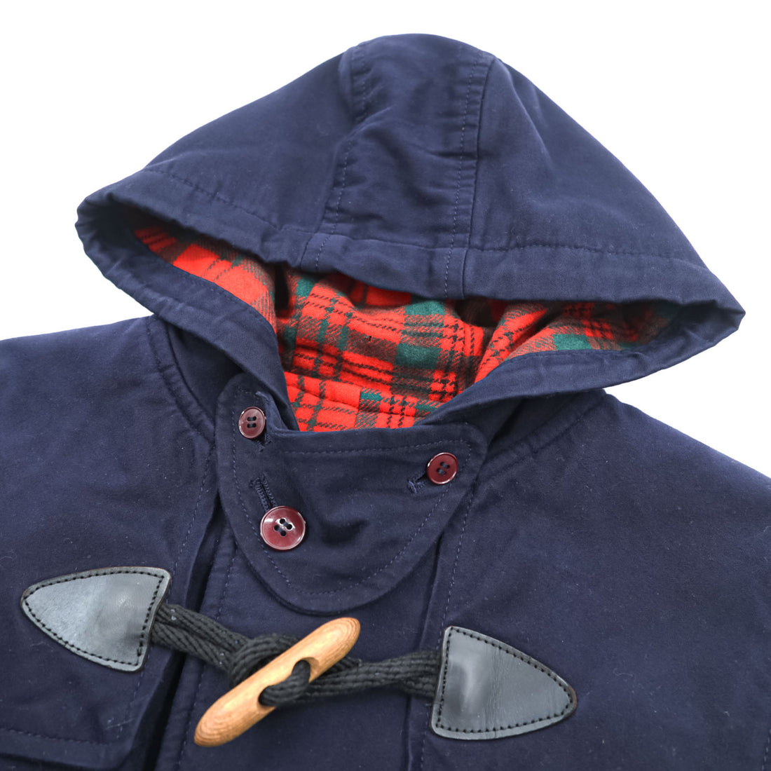 Vintage 70s VAN-JAC- 1970s Japan Made Coat, Size M, Navy, Tartan Checked Lining, Chin Strap, Ivy League/Traditional Style