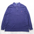 Polo Ralph Lauren 90年代 長袖ポロシャツ ラガーシャツ 2XL ネイビー 鹿の子 スモールポニー刺繍