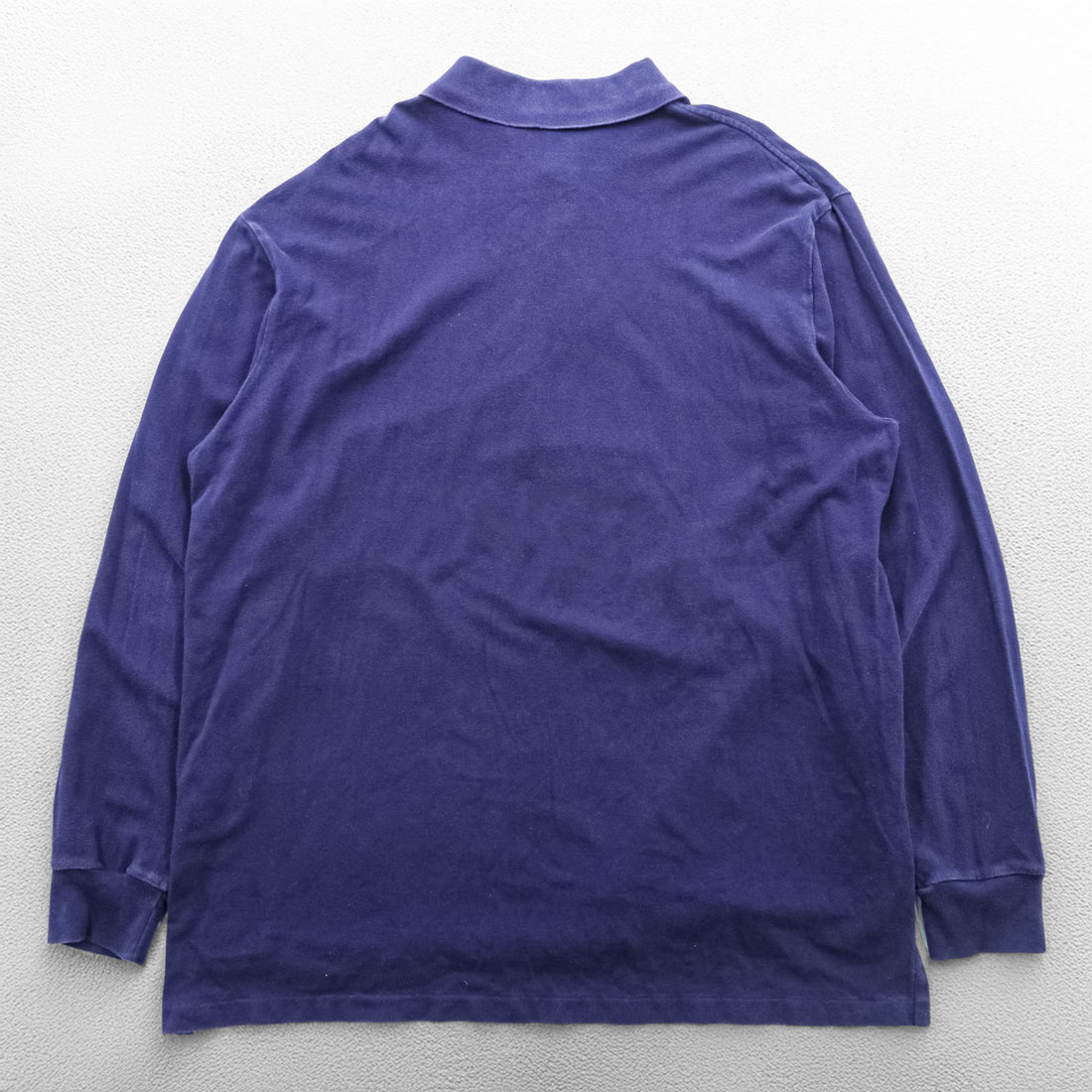 Polo Ralph Lauren 90年代 長袖ポロシャツ ラガーシャツ 2XL ネイビー 鹿の子 スモールポニー刺繍
