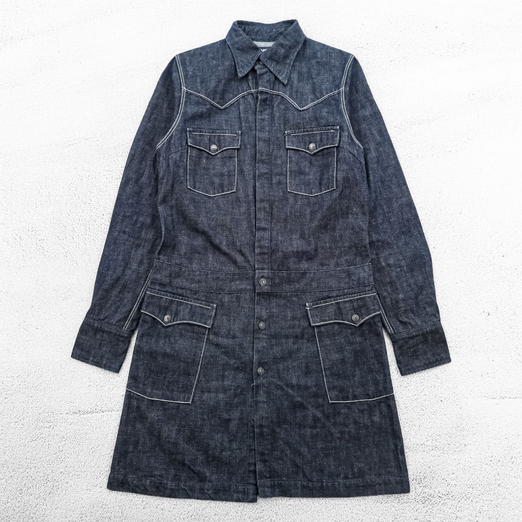 KAPITAL 日本製 リジッドデニム シャツワンピース XS インディゴ ブルー 濃紺
