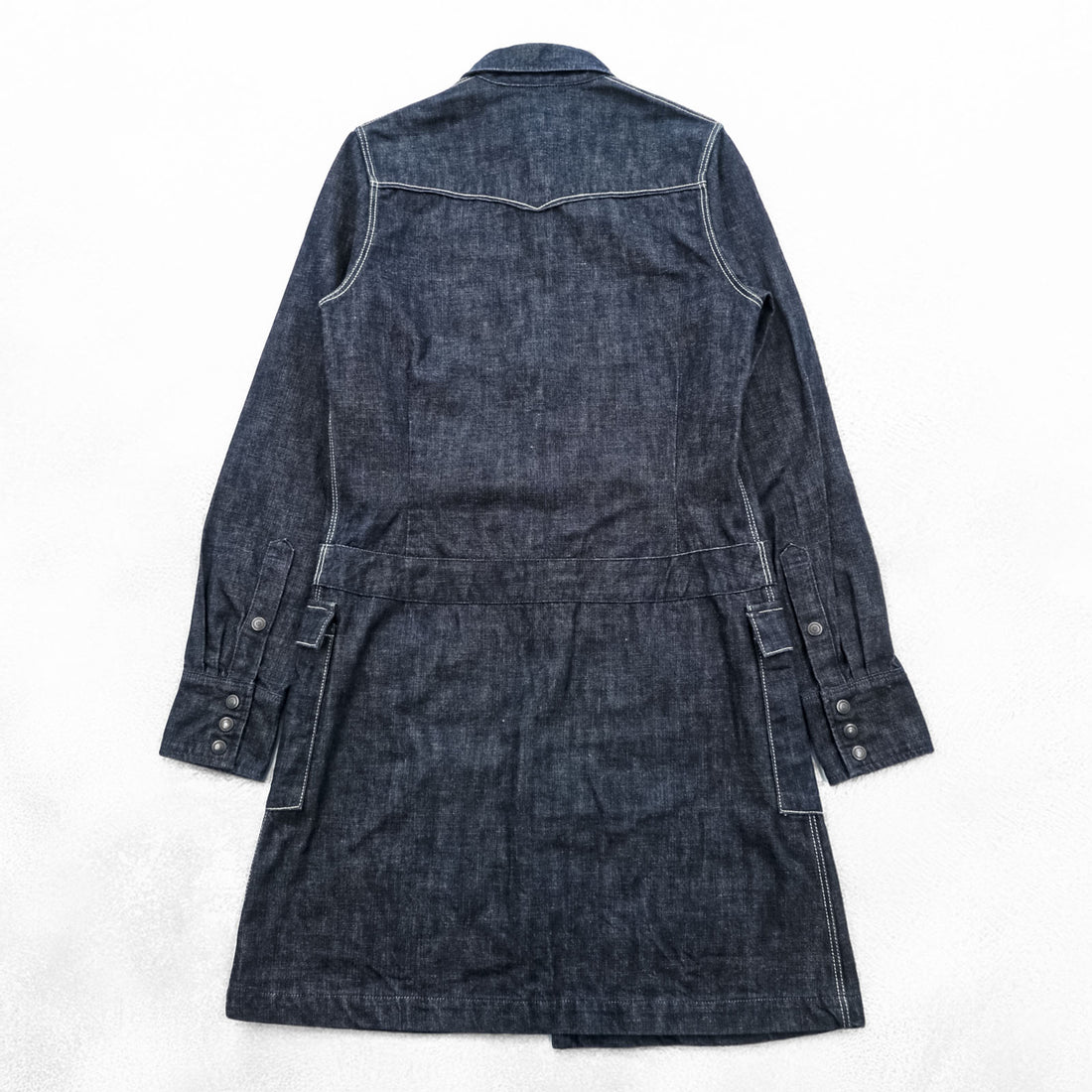 KAPITAL 日本製 リジッドデニム シャツワンピース XS インディゴ ブルー 濃紺