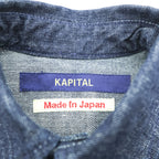KAPITAL 日本製 リジッドデニム シャツワンピース XS インディゴ ブルー 濃紺