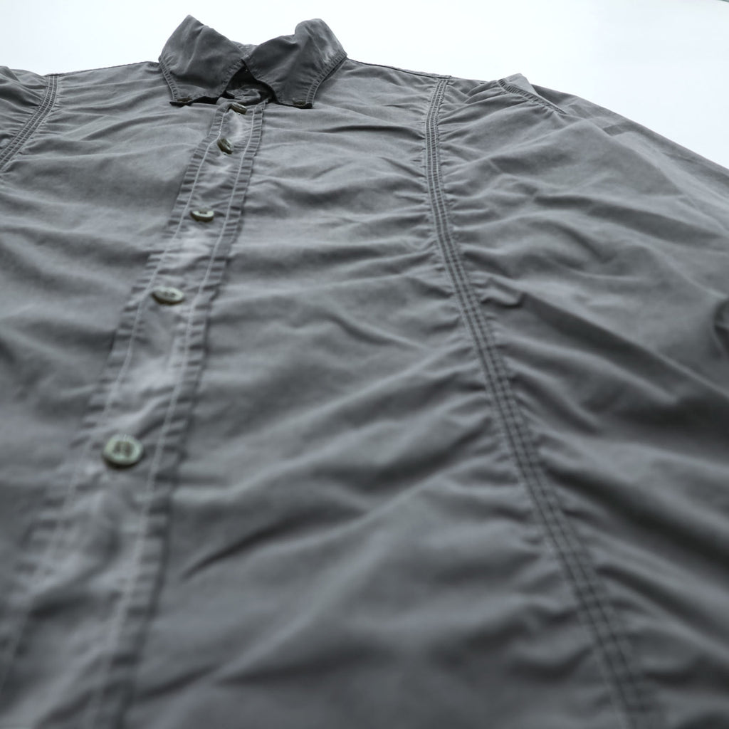 EMPORIO ARMANI Italian-made button-down shirt, size M, gray, vintage finish.