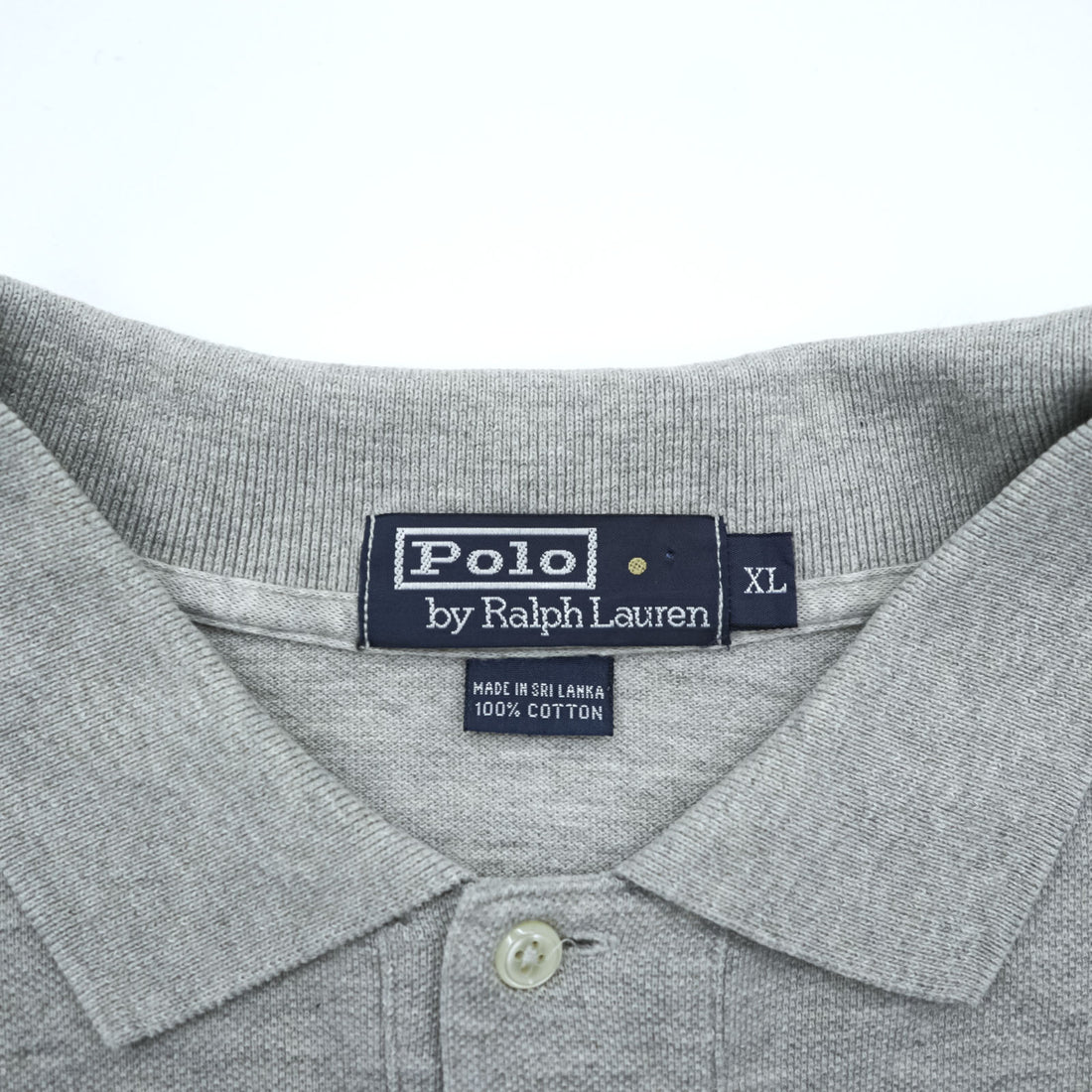 Polo Ralph Lauren 90年代 長袖ポロシャツ ラガーシャツ XL グレー 鹿の子 スモールポニー刺繍