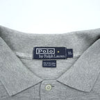 Polo Ralph Lauren 90年代 長袖ポロシャツ ラガーシャツ XL グレー 鹿の子 スモールポニー刺繍