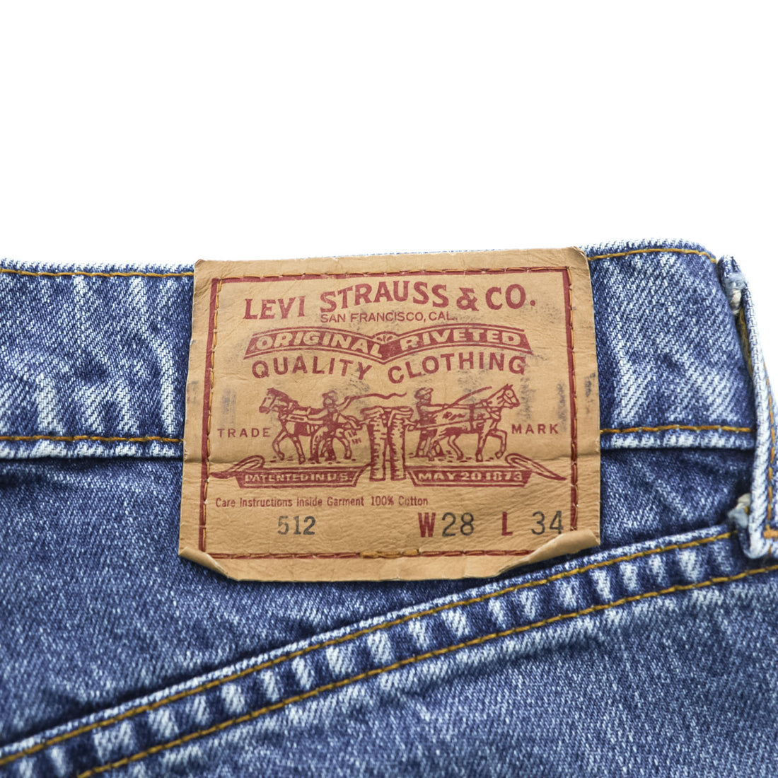 Levi Strauss 90s 512 Denim Pants Jeans XS Blue Button back 359 512-02