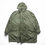 70s French Military Vintage M-64 Mod Parka Field Parka XL Drawstring AILEE Zipper Military