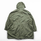 70s French Military Vintage M-64 Mod Parka Field Parka XL Drawstring AILEE Zipper Military