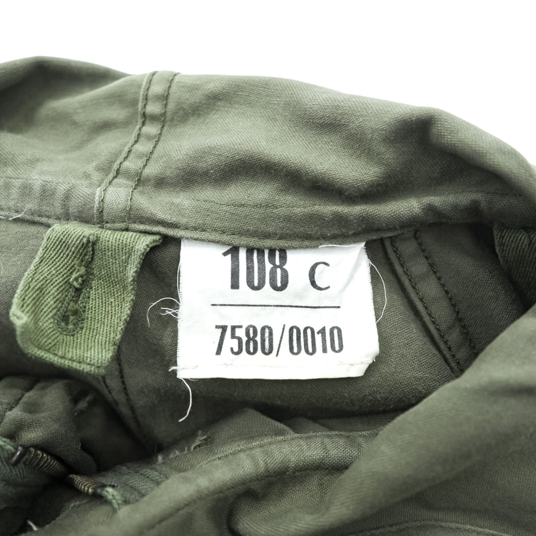 70s French Military Vintage M-64 Mod Parka Field Parka XL Drawstring AILEE Zipper Military