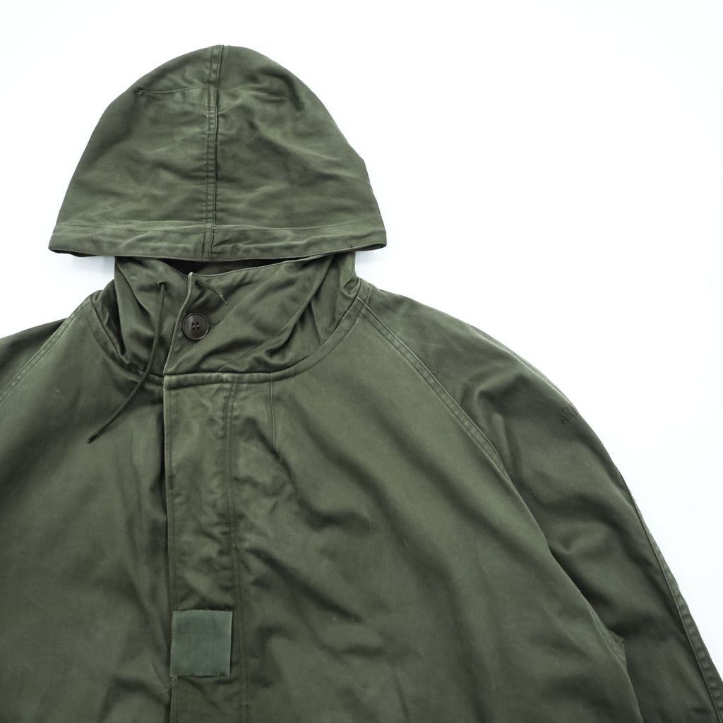 70s French Military Vintage M-64 Mod Parka Field Parka XL Drawstring AILEE Zipper Military