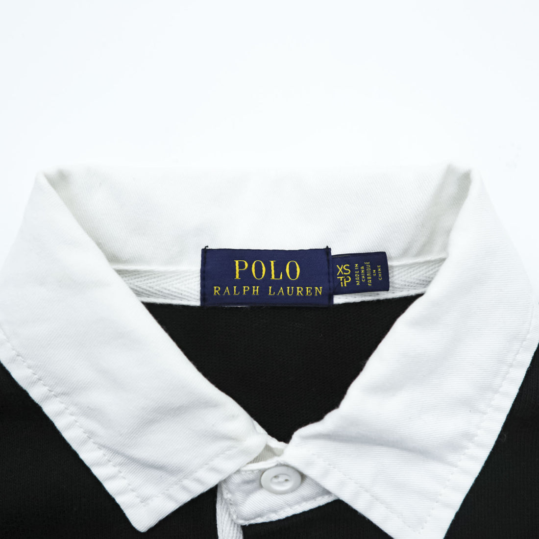 Polo Ralph Lauren Rugby Shirt Polo Dress XS Black White Appliqué Emblem
