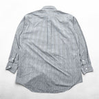 BURBERRY 90s Made in Japan Vintage Glen Plaid Long Sleeve Shirt M Gray Chest Pocket Embroidered One-point Logo