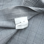 BURBERRY 90s Made in Japan Vintage Glen Plaid Long Sleeve Shirt M Gray Chest Pocket Embroidered One-point Logo