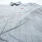 BURBERRY 90s Made in Japan Vintage Glen Plaid Long Sleeve Shirt M Gray Chest Pocket Embroidered One-point Logo